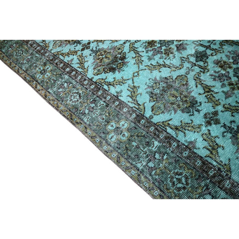 Turquoise vintage vloerkleed - 298x176 cm - HANDGEMAAKT