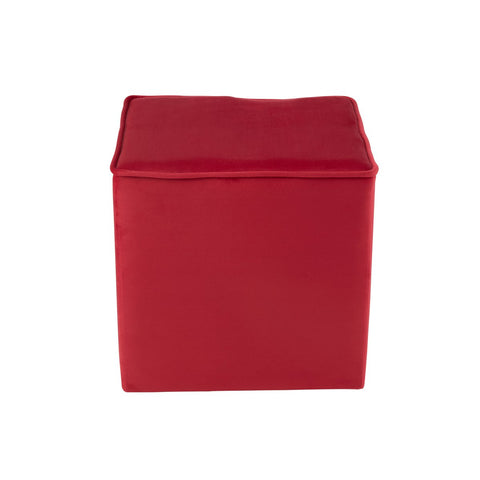 J-Line Poef Kubus Velvet Framboos Roze
