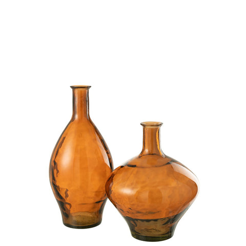J-Line vaas Hoog - glas - bruin - 60 cm hoog