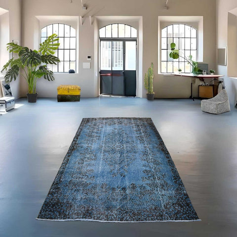 Blauw vintage vloerkleed - 270x162 cm - HANDGEMAAKT
