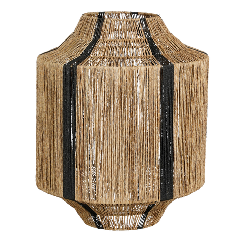 Liliano Lantaarn - H51 x Ø40 cm - Jute - Zwart