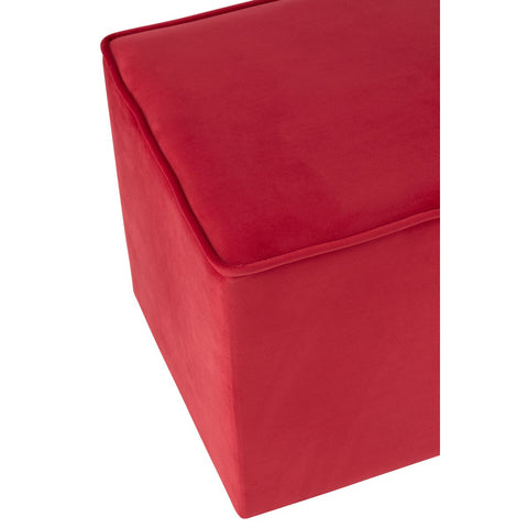 J-Line Poef Kubus Velvet Framboos Roze