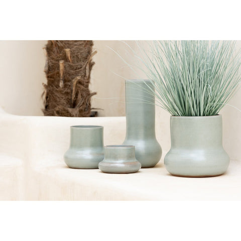 J-Line Grassen In Pot Metaal Plastiek Blauw/Groen Large