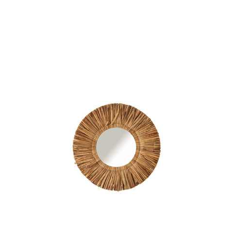 J-Line spiegel Maurice Rond - jute - bruin - small