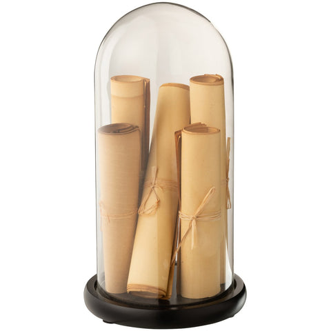 J-Line Stolp Papier Perkament Bruin Glas Large