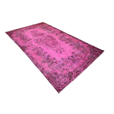 Roze vintage vloerkleed - 286x165 cm - HANDGEMAAKT