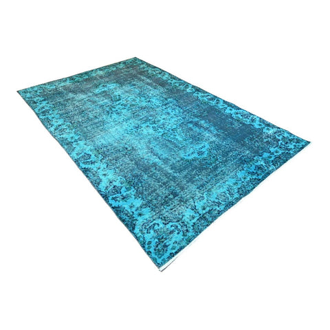 Blauw vintage vloerkleed - 262x168 cm - HANDGEMAAKT