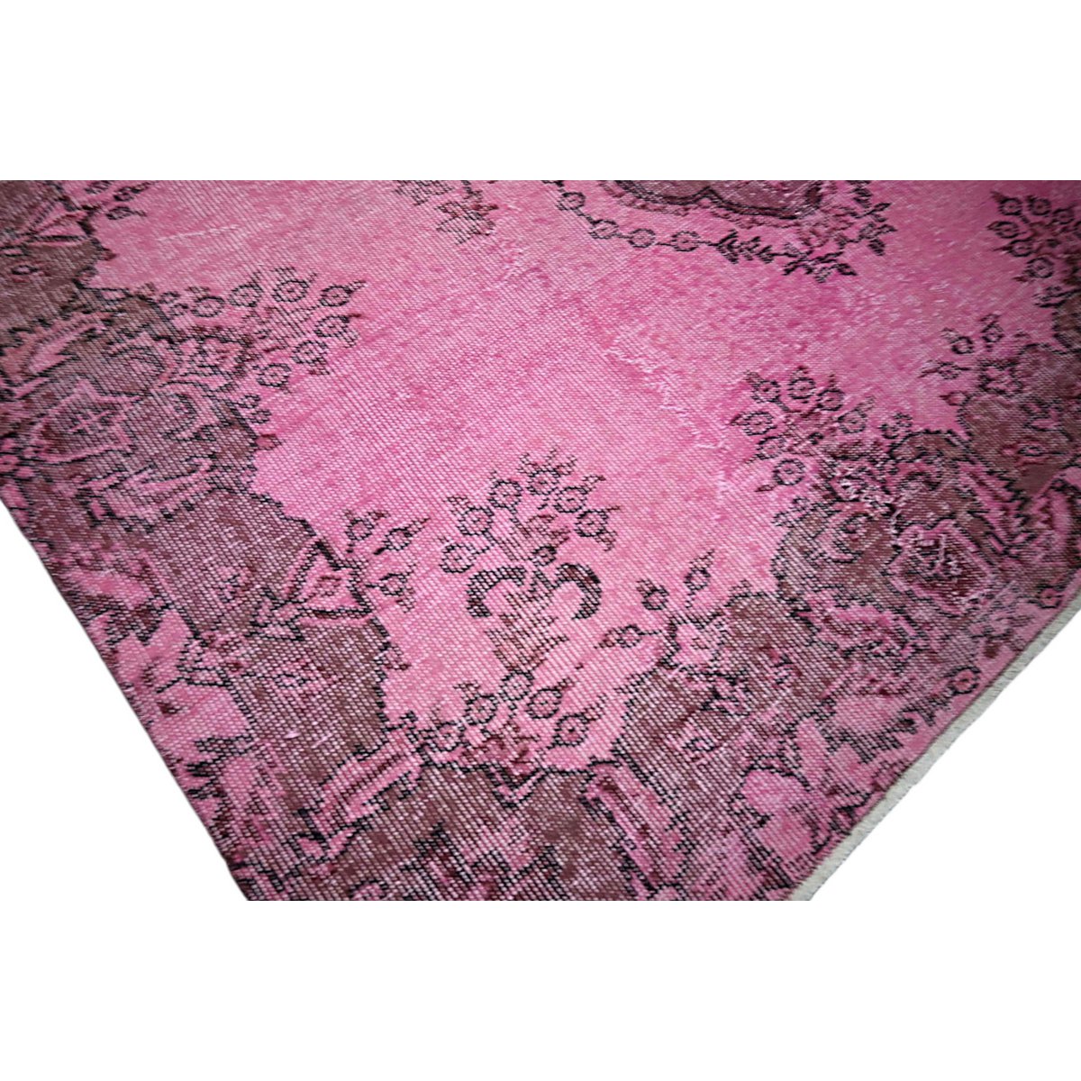 Roze vintage vloerkleed - 257x170 cm - HANDGEMAAKT