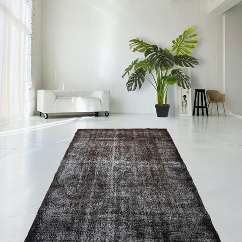 Zwart vintage vloerkleed - 260x162 cm - HANDGEMAAKT - HANDGEMAAKT