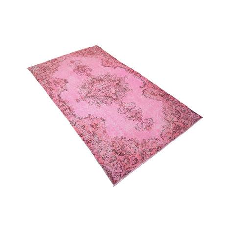 Roze vintage vloerkleed - 208x117 cm - HANDGEMAAKT
