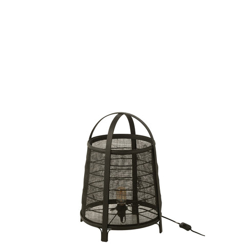 J-Line Lamp Rya Katoen/Bamboe Zwart Large