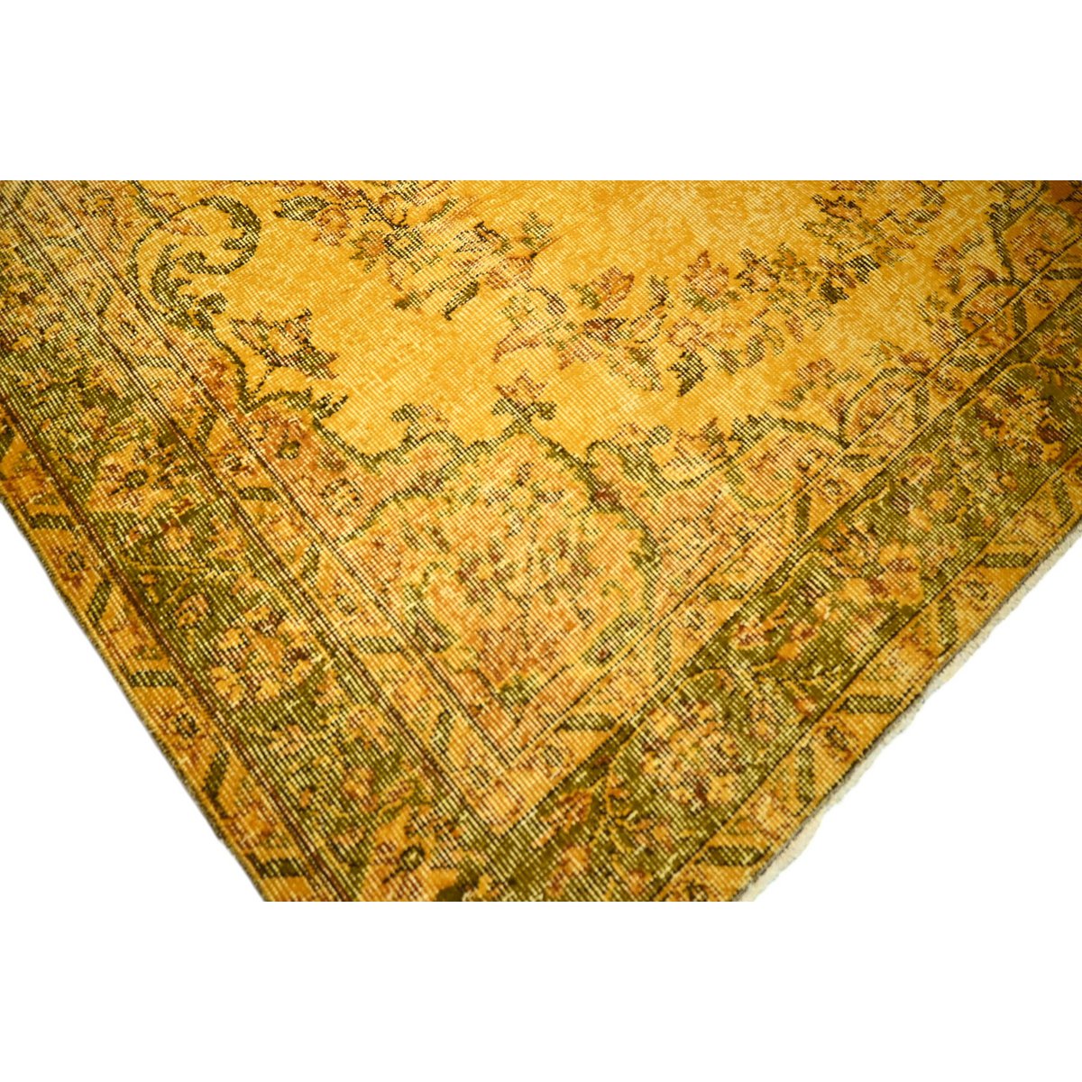 Geel vintage vloerkleed - 271x163 cm - HANDGEMAAKT