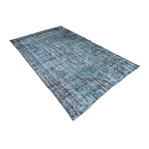 Turquoise vintage vloerkleed - 258x155 cm - HANDGEMAAKT