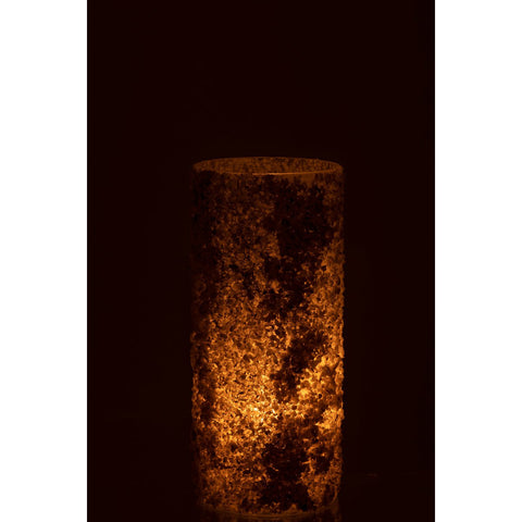 J-Line kaarshouder Rock - glas/steen - wit - large