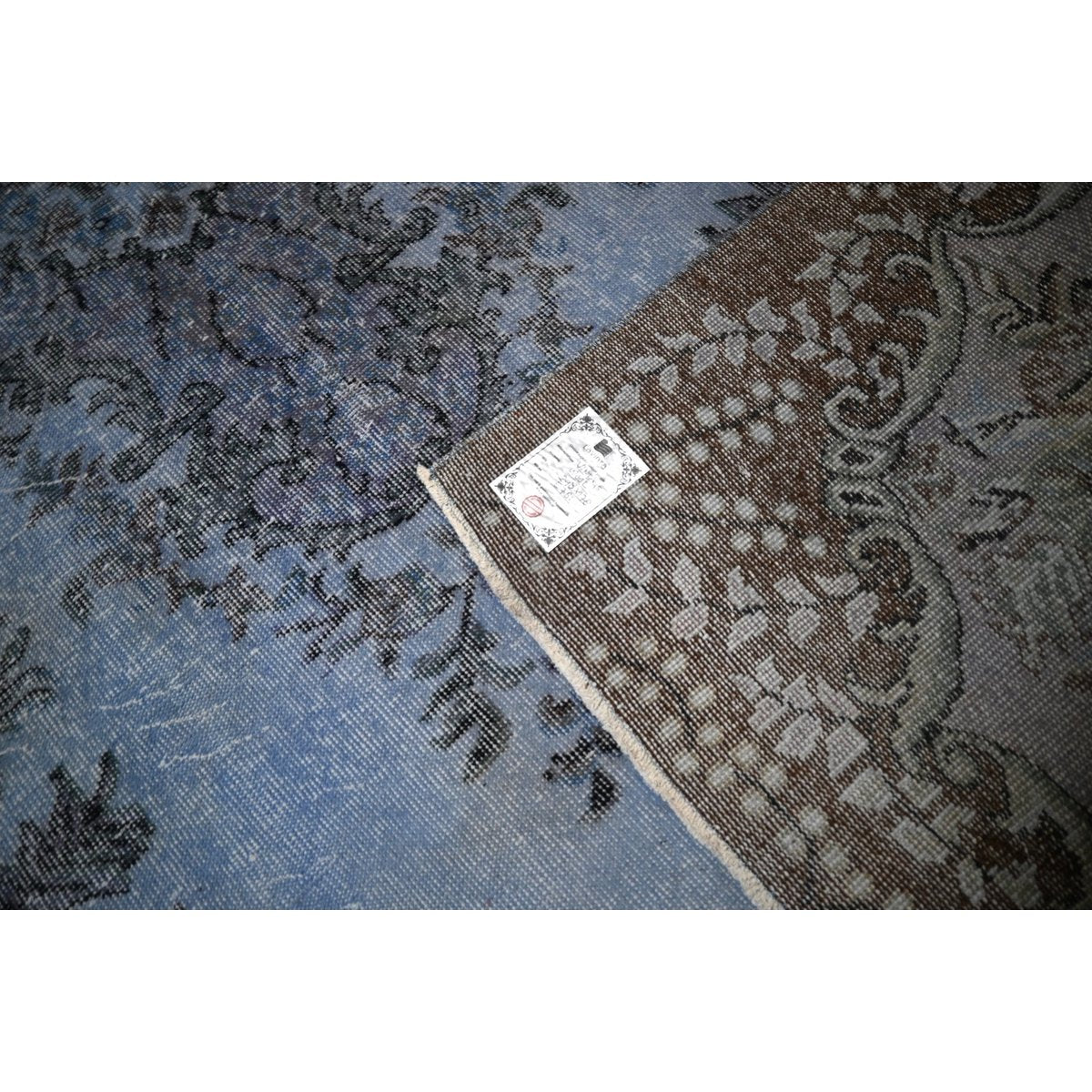 Blauw vintage vloerkleed - 298x178 cm - HANDGEMAAKT