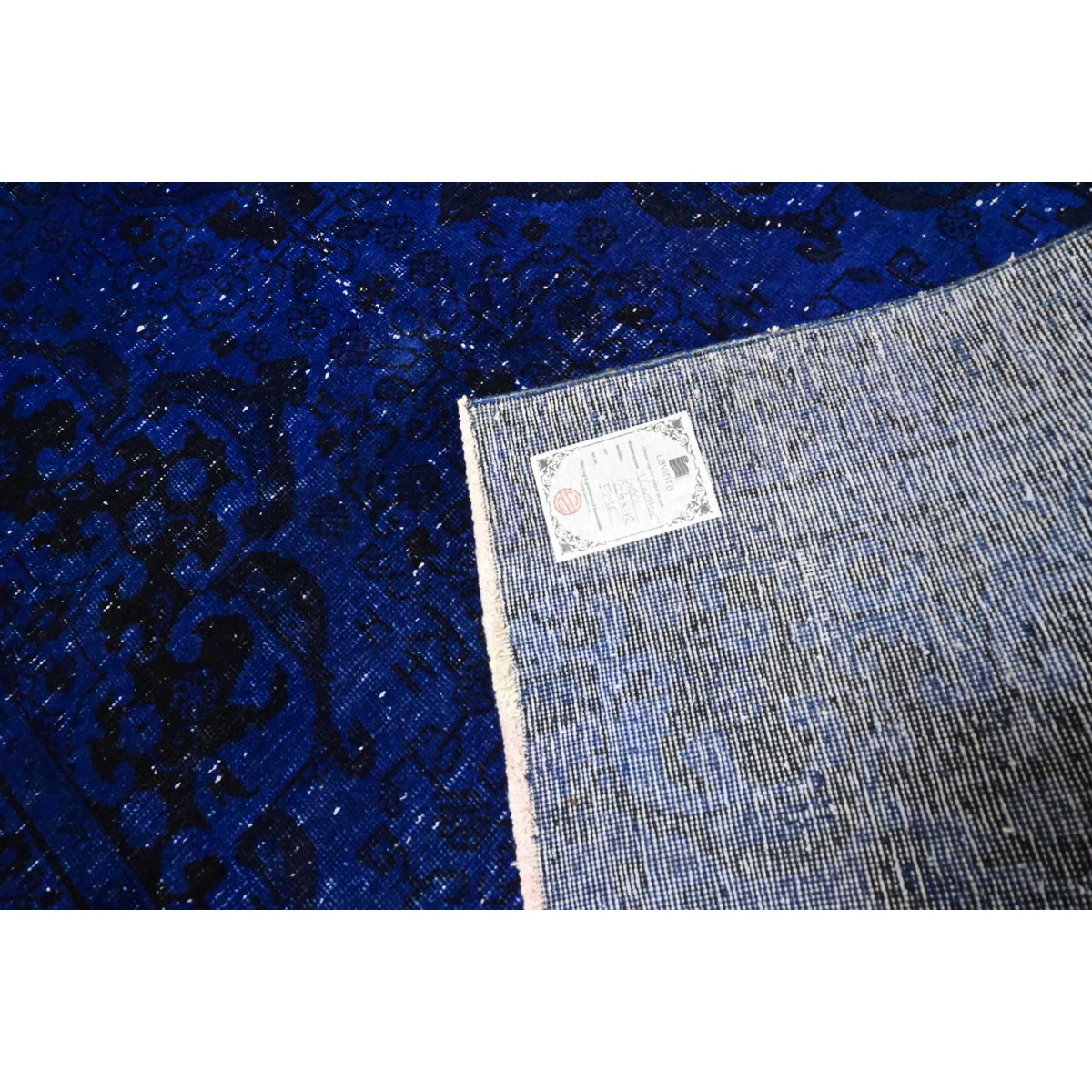 Blauw vintage vloerkleed - 226x112 cm - HANDGEMAAKT
