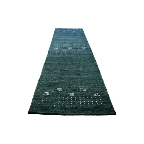 Gabbeh loper groen - 296x81 cm - HANDGEMAAKT