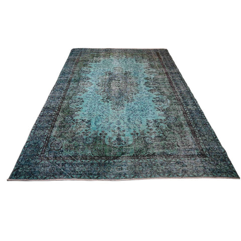 Turquoise vintage vloerkleed - 293x200 cm - HANDGEMAAKT