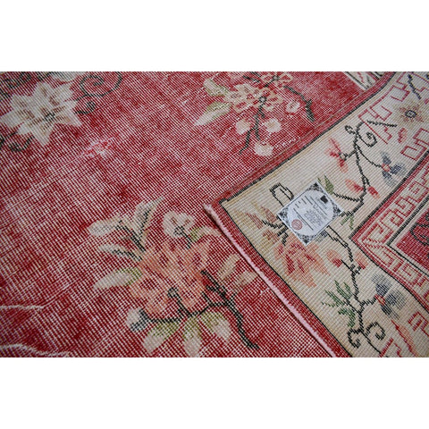 Rood vintage vloerkleed - 293x176 cm - HANDGEMAAKT