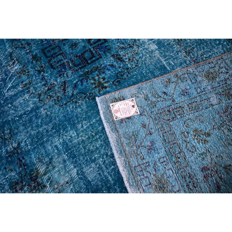 Blauw vintage vloerkleed - 296x184 cm - HANDGEMAAKT