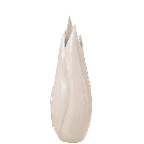 J-Line vaas Ibiza Blinkend - keramiek - beige - large