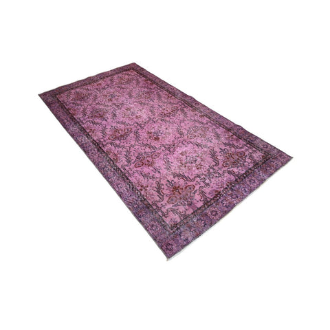 Roze vintage vloerkleed - 206x113 cm - HANDGEMAAKT
