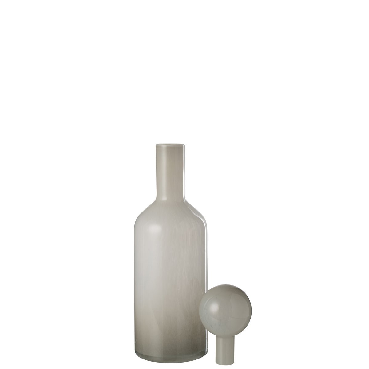 J-Line Vaas Fles+Stop Effen Glas Wit Small