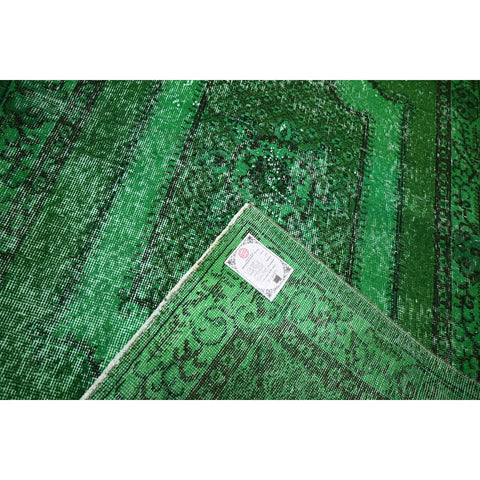 Groen vintage vloerkleed - 204x114 cm - HANDGEMAAKT