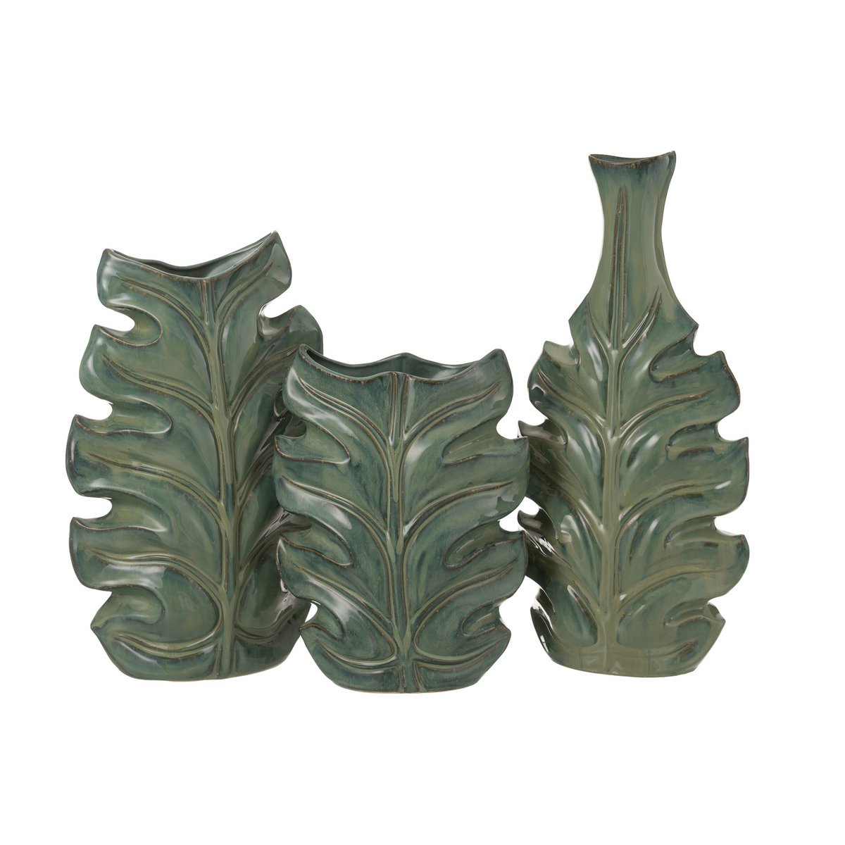 J-Line vaas Poseidon - keramiek - groen - large