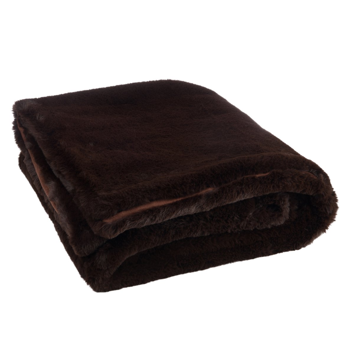 J-Line Plaid Cutie - polyester – 180x130 cm – donkerbruin