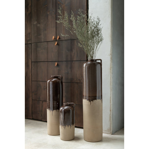 J-Line vaas Handvat - keramiek - beige/bruin - medium