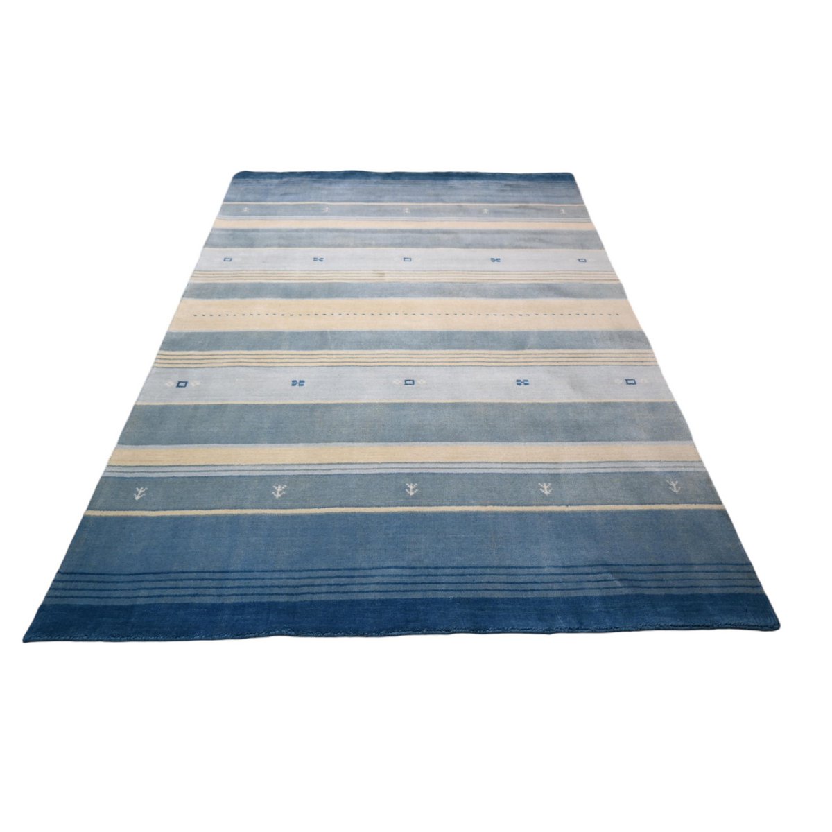 Blauw Gabbeh vloerkleed - 210x140 cm - HANDMADE