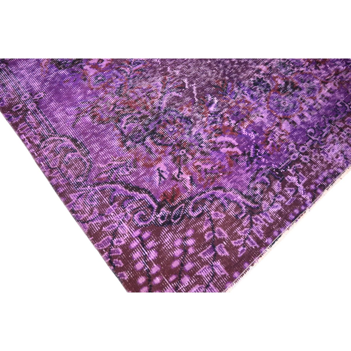 Paars vintage vloerkleed - 258x157 cm - HANDGEMAAKT