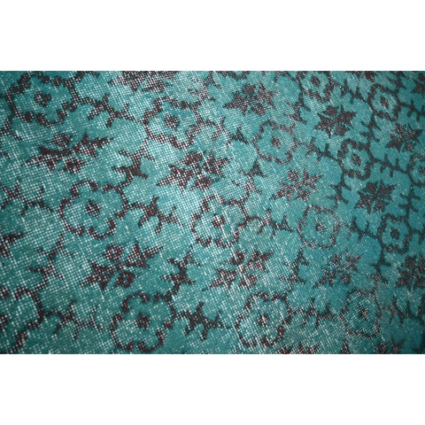 Turquoise vintage vloerkleed - 217x127 cm - HANDGEMAAKT