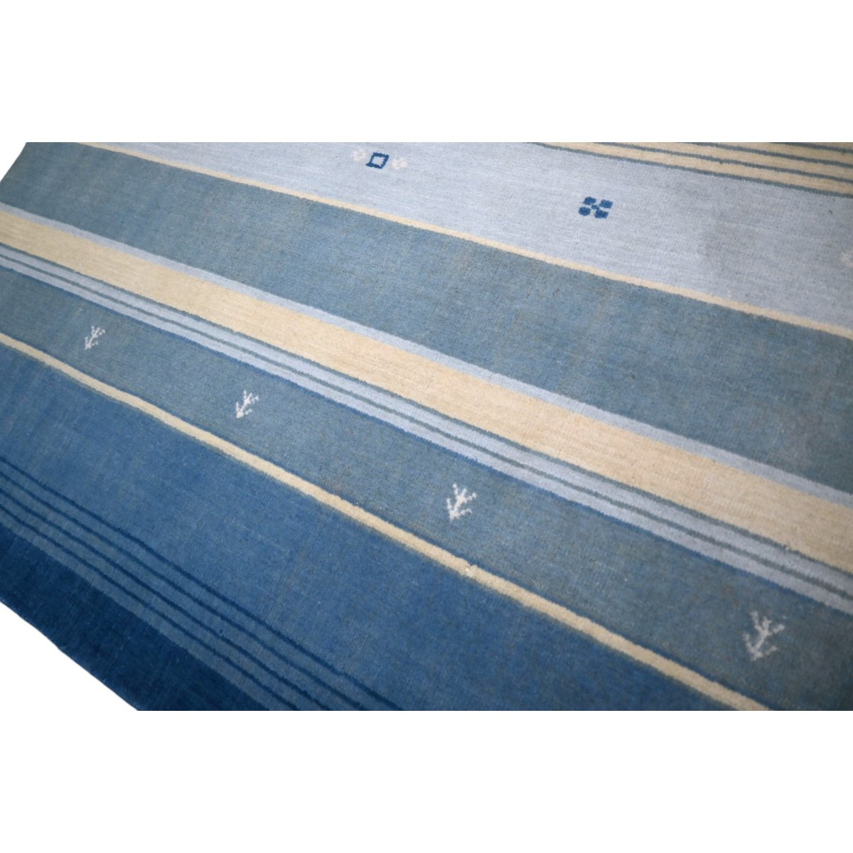 Blauw Gabbeh vloerkleed - 210x140 cm - HANDMADE