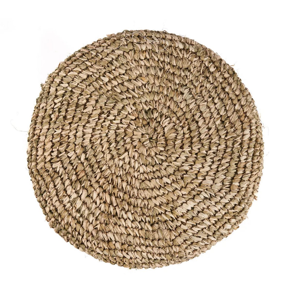 De raffia kruk met vlechtwerk - junglegroen