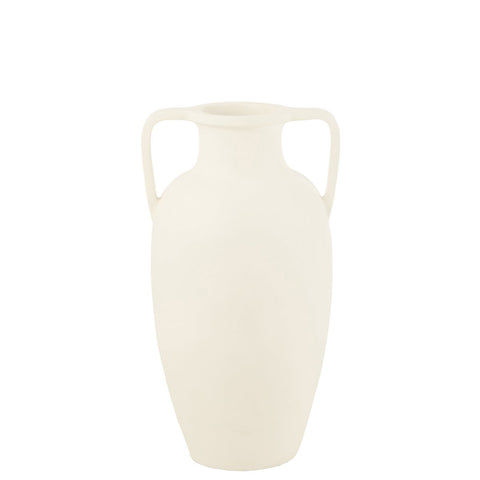 J-Line Vaas 2 Armen Terracotta Wit Large - 66.00 cm hoog