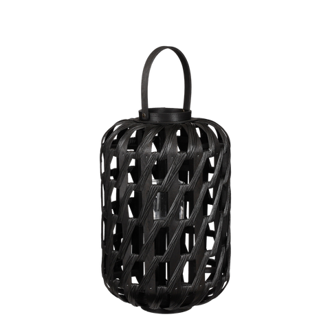 Helios Windlicht - H49 x Ø31 cm - Gerecycled Polyester - Zwart