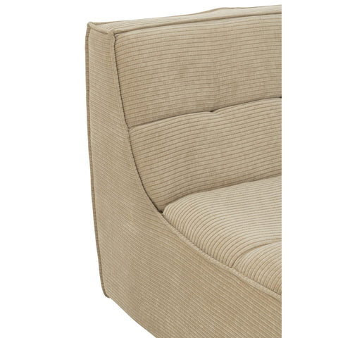 J-Line Sofa Grid Populierenhout/Schuim Donker Beige
