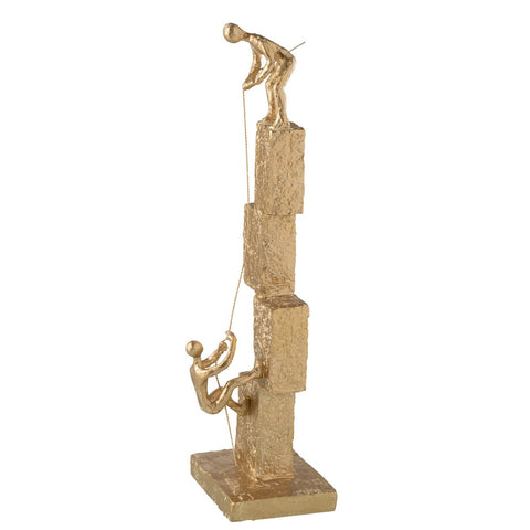 J-Line Figuren Klimmen Modern Resine Goud