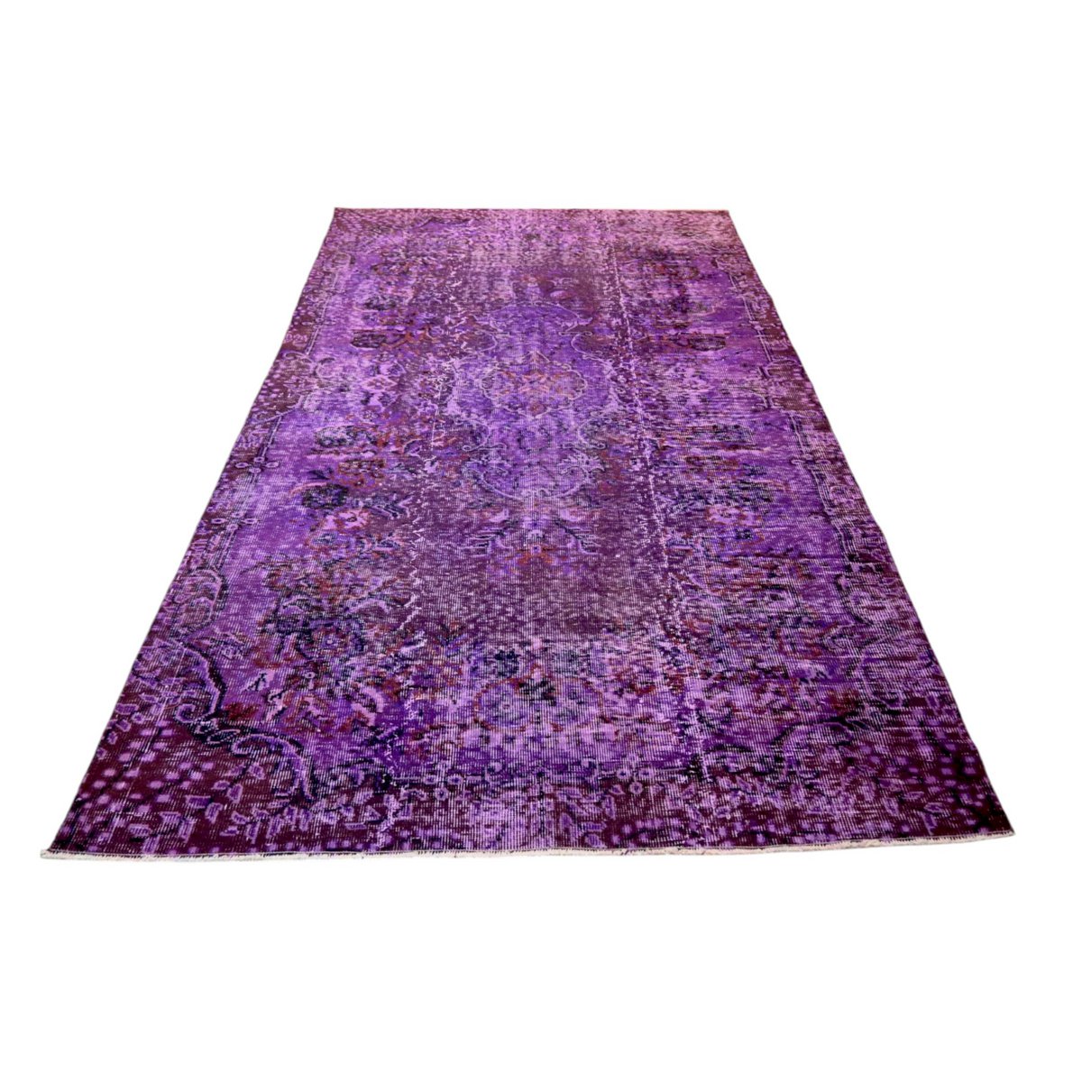 Paars vintage vloerkleed - 258x157 cm - HANDGEMAAKT