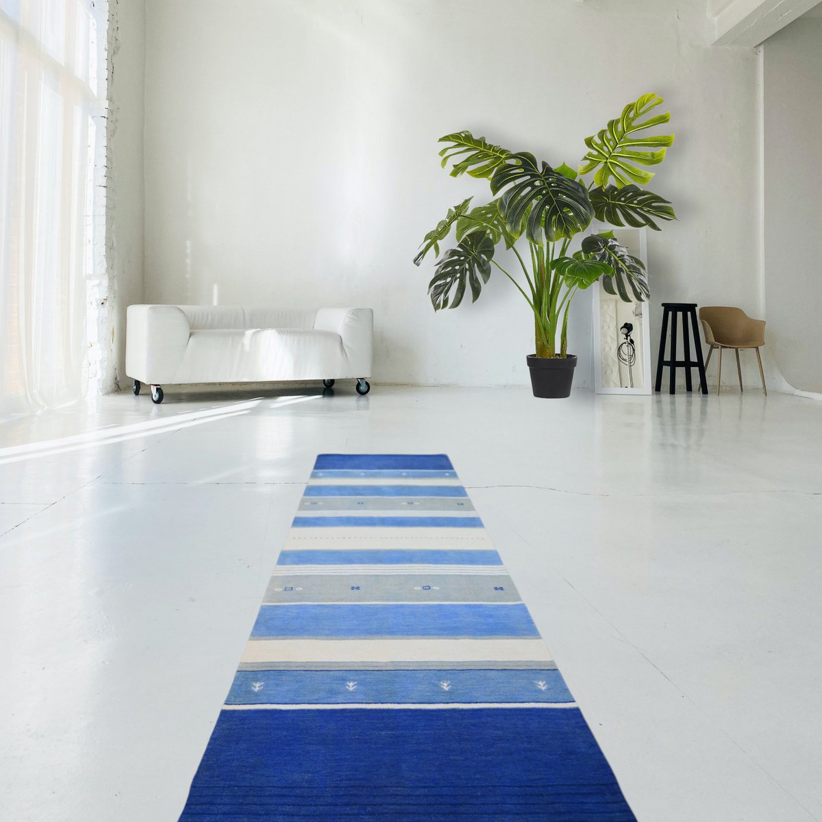 Gestreepte Gabbeh loper - 315x80 cm - HANDGEMAAKT