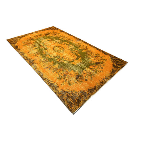 Geel vintage vloerkleed - 244x176 cm - HANDGEMAAKT