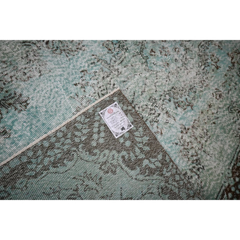 Turquoise vintage vloerkleed - 216x116 cm - HANDGEMAAKT