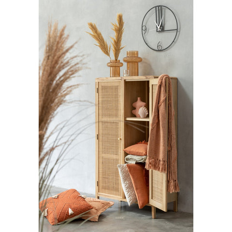 J-Line Lijnen klok - metaal - zwart - S - Ø 49 cm