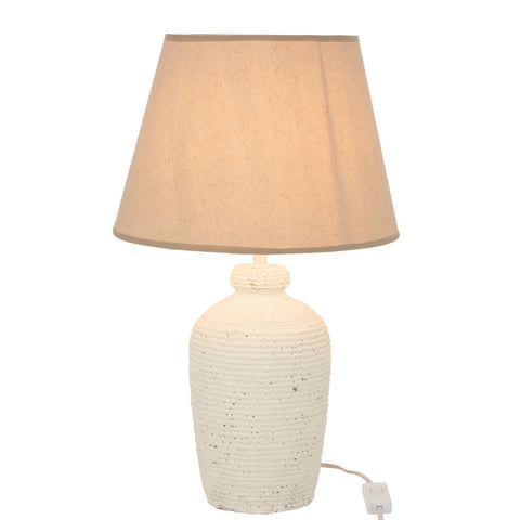 J-Line lamp Esmee - cement/textiel - wit/beige