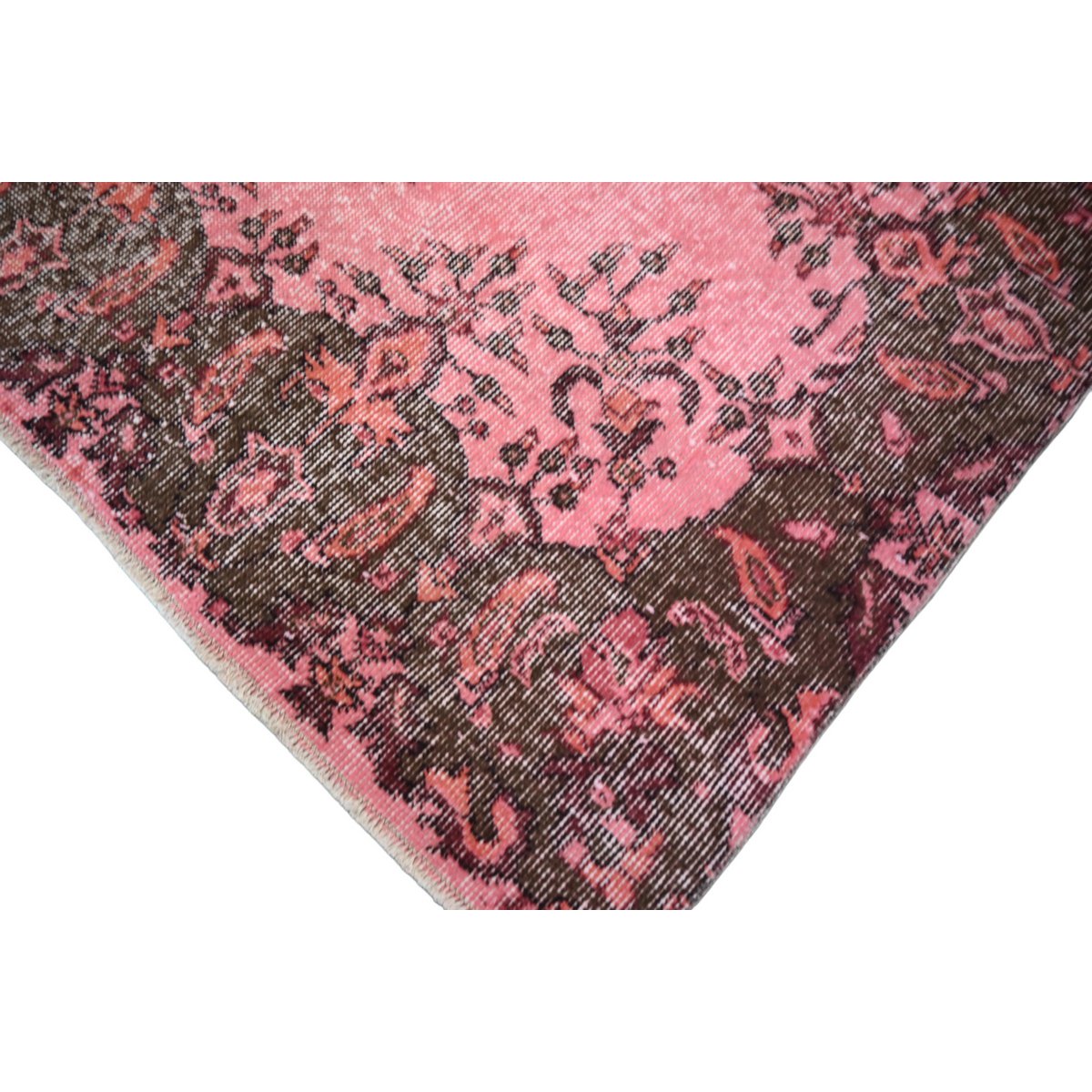 Roze vintage vloerkleed - 210x108 cm - HANDGEMAAKT