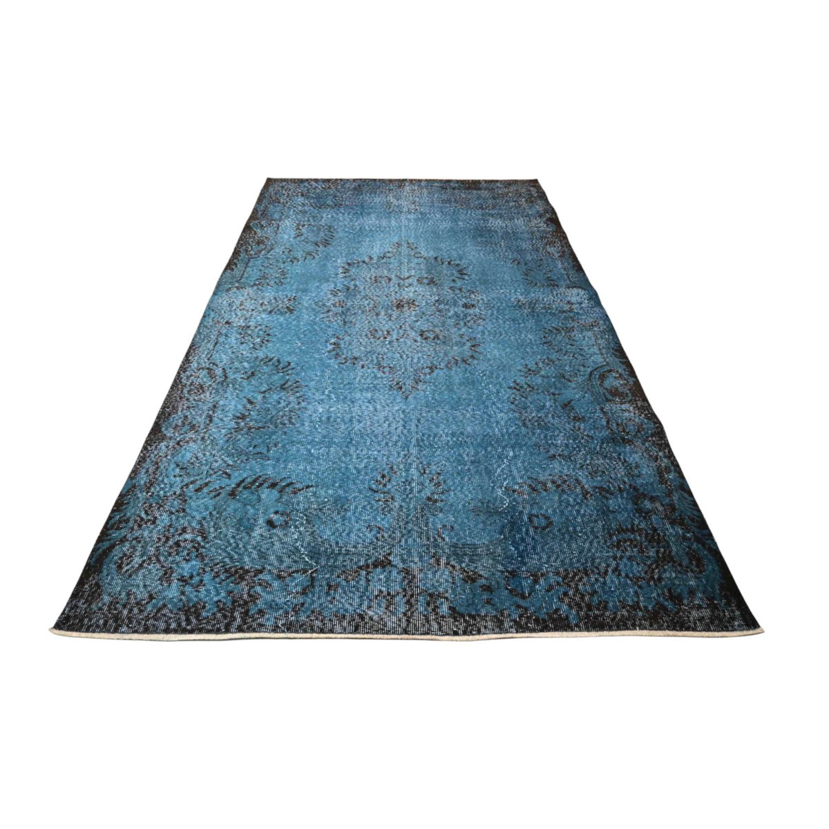 Blauw vintage vloerkleed - 270x158 cm - HANDGEMAAKT