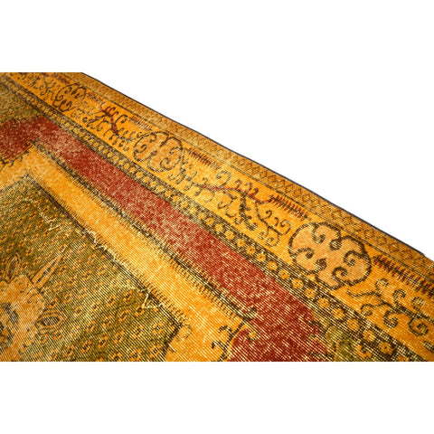 Geel vintage vloerkleed - 298x184 cm - HANDGEMAAKT