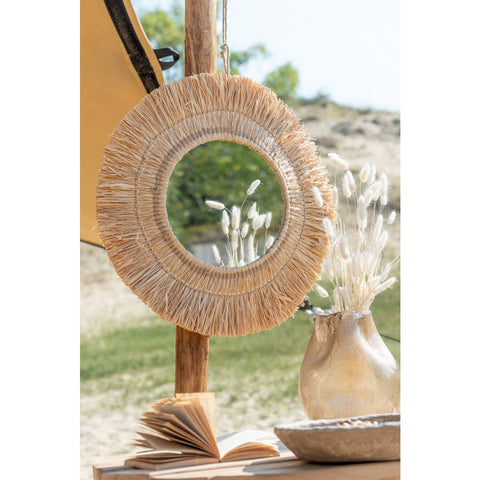 J-Line siegel Hangend Rond - riet - naturel